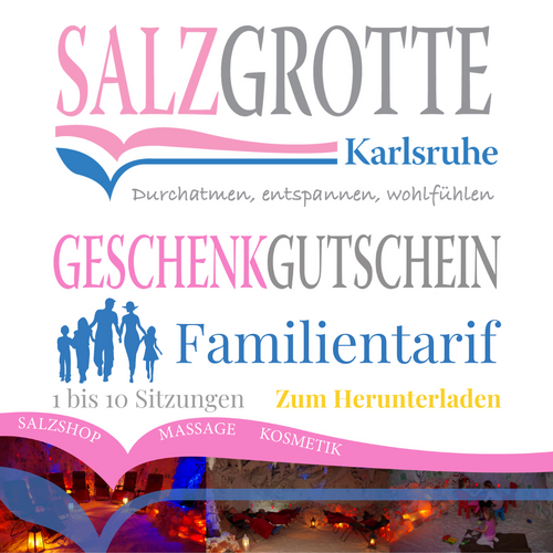 Geschenkgutschein Familientarif für Salzgrotte Karlsruhe-Sitzungen zum Herunterladen