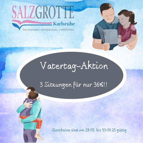 Geschenkgutschein Vatertag-Aktion: 3 Sitzungen in der Salzgrotte Karlsruhe