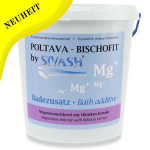 Magnesium Kristallines Mineralkonzentrat Poltava-Bischofit Badezusatz mit Magnesiumchlorid Hibiskus-Extrakt, 1200 g